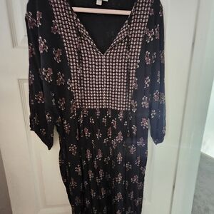 Elegant Black Floral Dress